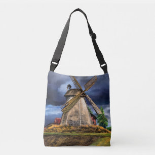 Bolsa Ajustável Paisagem de Windmill, Países Baixos, Crossbody Bag