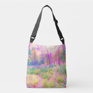 Bolsa Ajustável Paisagem iluminada de jardim rosa e coral