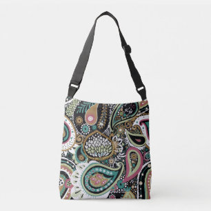 Bolsa Ajustável Paisley asiático: design moderno sem costura.