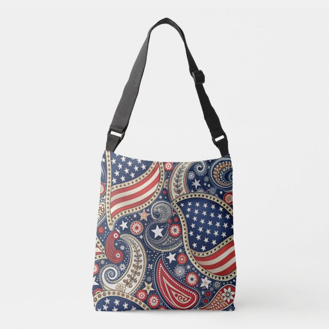 Bolsa Ajustável Paisley Patriótico (Frente)