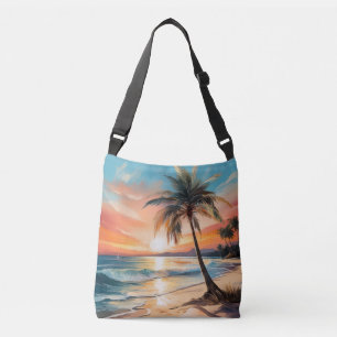 Bolsa Ajustável Palmeira na praia tropical do Sunset