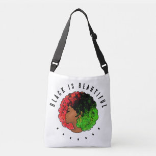 Bolsa Ajustável Pan-africana menina mulher negra verde vermelho or