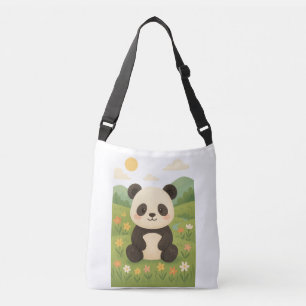 Bolsa Ajustável Panda Adorável num Prado Primavera - Pu Animal Bon