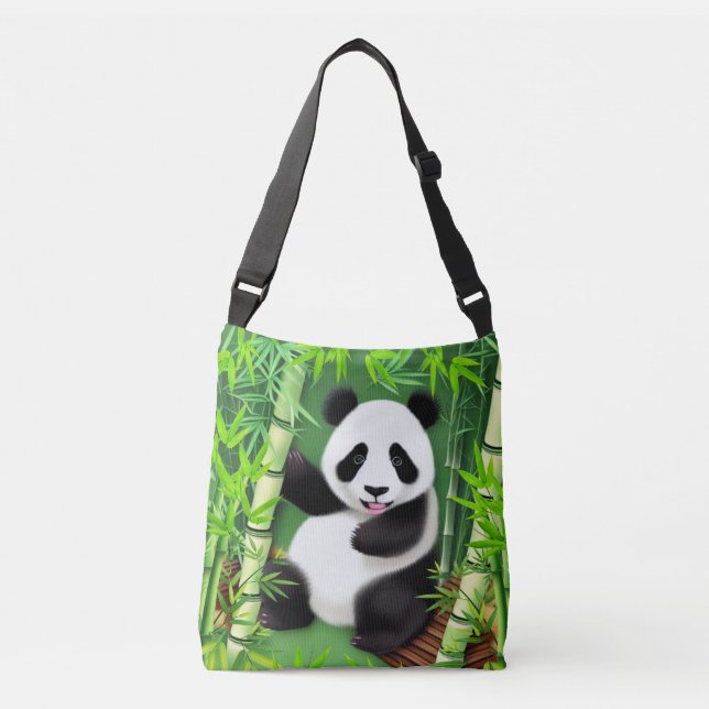 Bolsa Ajustável Panda Bonita Em Uma Floresta De Bambu (Frente)