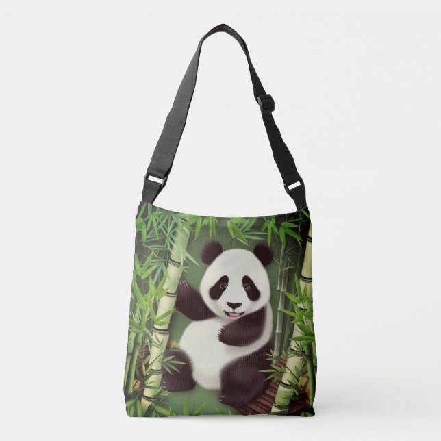 Bolsa Ajustável Panda Bonita Num Saco De Corpo De Bambu (Frente)