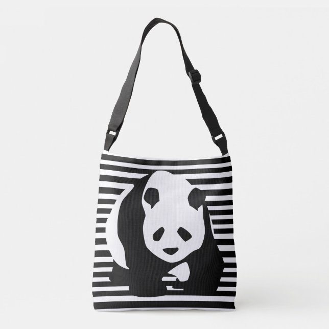 Bolsa Ajustável Panda e faixas brancas e pretas (Verso)