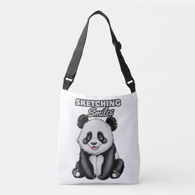 Bolsa Ajustável Panda Eterno Negra Clássica e Branca (Frente)