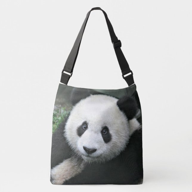 Bolsa Ajustável Panda Gigante em Prado Verde Tranquilo (Frente)