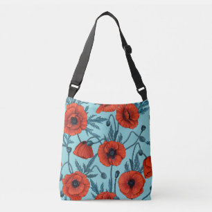 Bolsa Ajustável Papagaios, vermelhos e azuis em azul-piscina