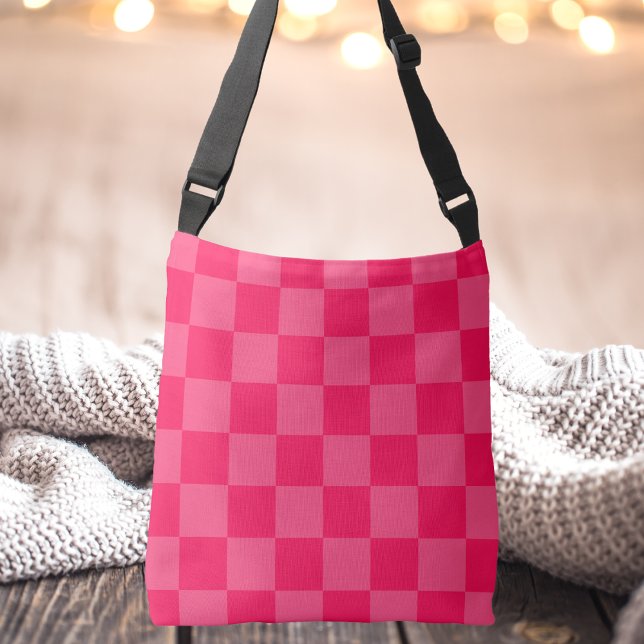 Bolsa Ajustável Para sua simples e única xadrez rosa de moda (Criador carregado)