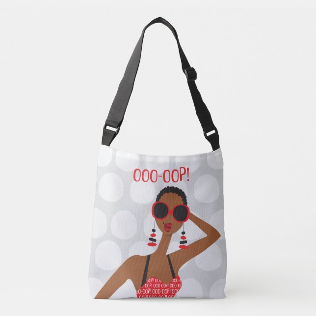 Bolsa Ajustável Para todas as garotas em vermelho e branco (Frente)