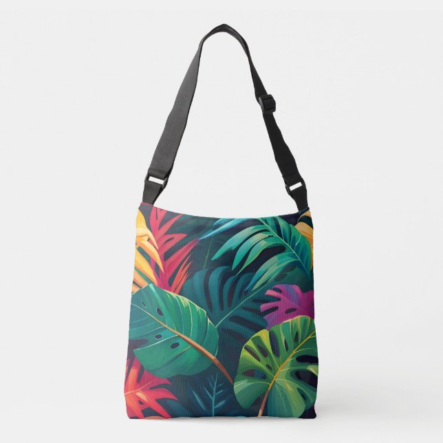 Bolsa Ajustável Paraíso de Aquarela Foliar Tropical (Frente)