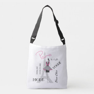 Bolsa Ajustável Paris, França, Moda Torre Eiffel,