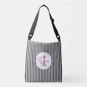 Bolsa Ajustável Paris França Torre Eiffel Preto Gráfico Legal