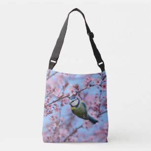 Bolsa Ajustável Pássaro Azul na Cerejeira Pink Japonesa Blossomo T