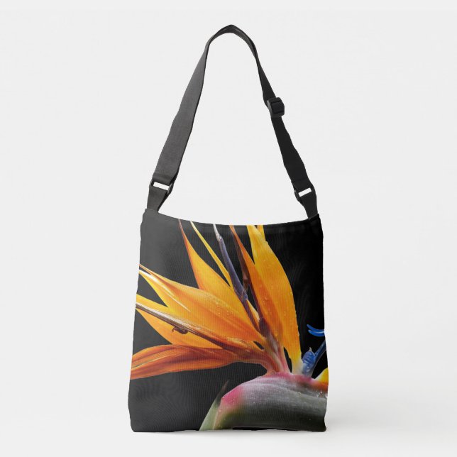 Bolsa Ajustável Pássaro Laranja da Planta do Paraíso Floral (Frente)