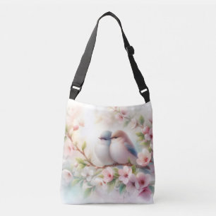 Bolsa Ajustável Pássaros de Amor da Primavera Flor de Cerejeira Fl