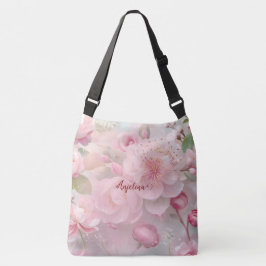 Bolsa Ajustável Pasta Cor-de-rosa Floral Soft Elegante Personaliza