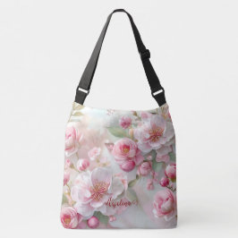 Bolsa Ajustável Pasta Cor-de-rosa Floral Soft Elegante Personaliza