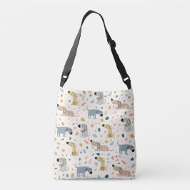 Bolsa Ajustável Pastel Terrazzo Funny Cute Dog Patterno