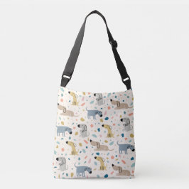 Bolsa Ajustável Pastel Terrazzo Funny Cute Dog Patterno