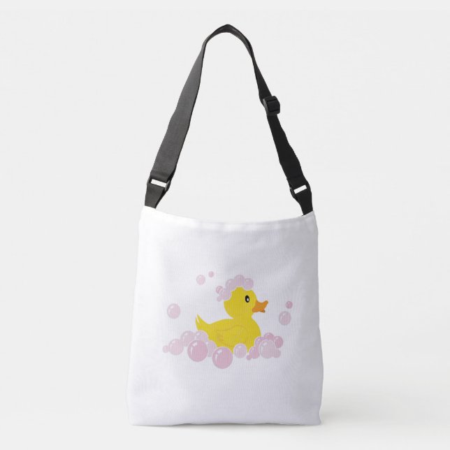 Bolsa Ajustável Pato em Bolhas Rosa (Frente)