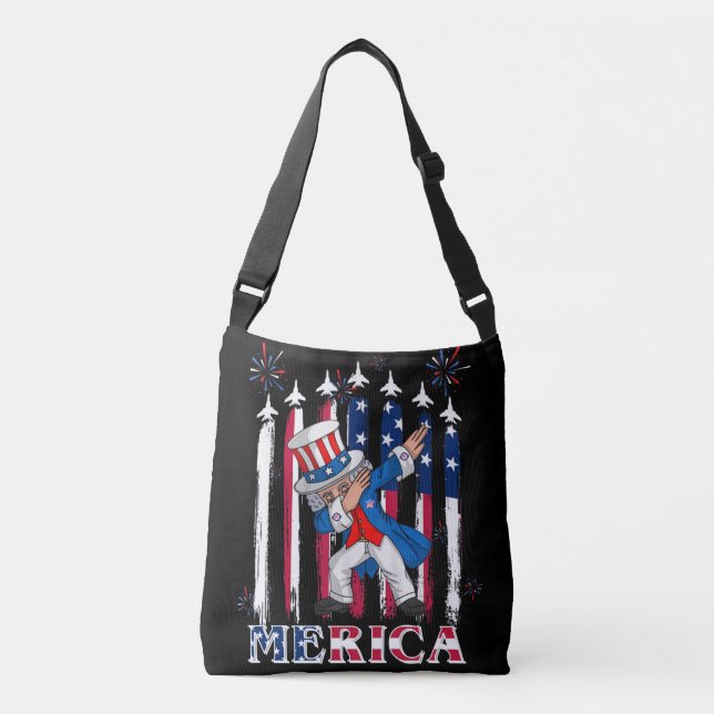 Bolsa Ajustável Patriotic Uncle Sam Dabbing 4th of July (Frente)