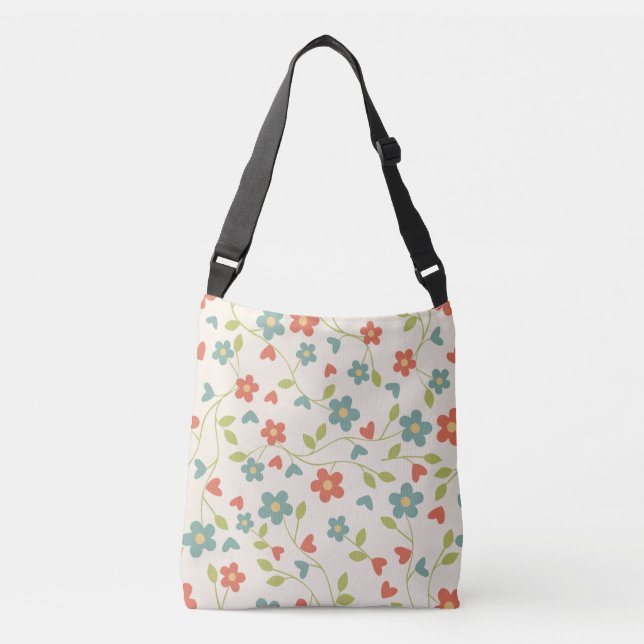 Bolsa Ajustável Patterno Floral Crossbody Bag (Frente)
