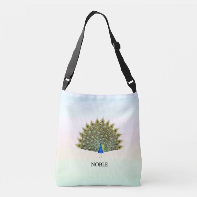 Bolsa Ajustável Pavão Majestoso em Cores Pastel (Verso)