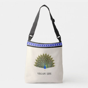 Bolsa Ajustável Pavão Majestoso & Estrelas em Marfim