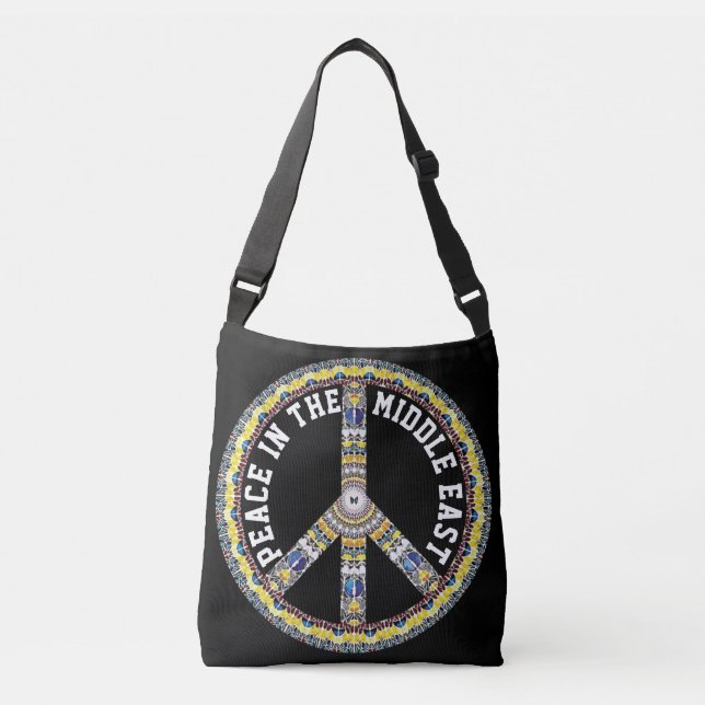 BOLSA AJUSTÁVEL PAZ NO MÉDIO ORIENTE - MANTEIGA GEOMÉTRICA (Frente)