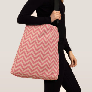 Bolsa Ajustável Peach e Cranberry Chevron