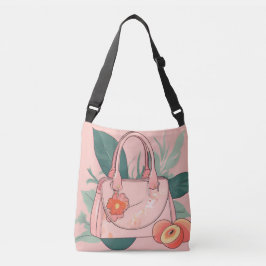 Bolsa Ajustável Peach Floral Vibes Purse AI art