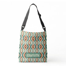 Peacock Pattern Teal Personalizado Crossbody Bag