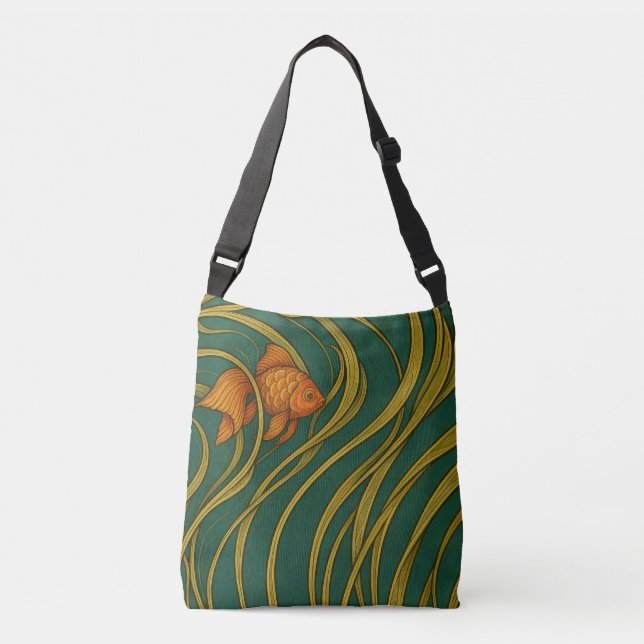 Bolsa Ajustável Peixe Dourado Art Nouveau (Frente)