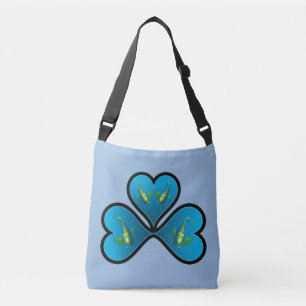 Bolsa Ajustável Peixes-anjo Gêmeos - 3 Corações Azuis com Bordas P