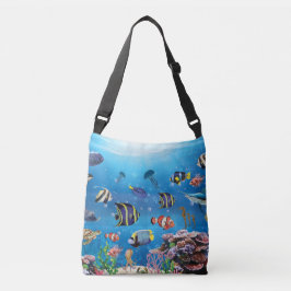 Bolsa Ajustável Peixes Tropicais nadando no Leito Marinho