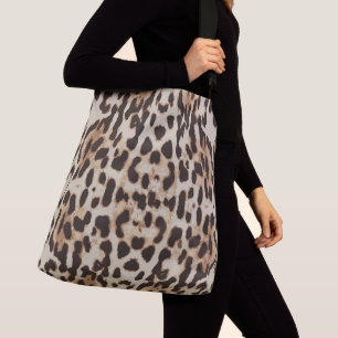 Bolsa Ajustável Pele Leopardo Corpo Cruzado Grande Saco