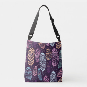 Bolsa Ajustável Penas étnicas: padrão preto e branco
