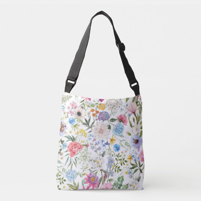 Bolsa Ajustável Pense Primavera Belo Bag Floral Crossbody (Frente)