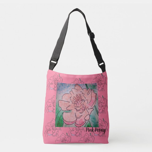 Bolsa Ajustável Peônia Rosa  (Frente)