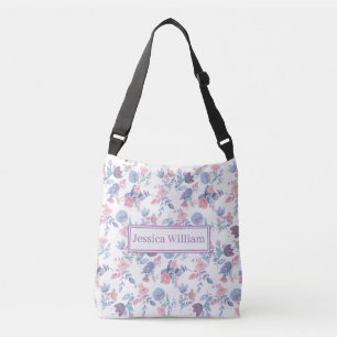Bolsa Ajustável Personal Modern Watercolor Blue Hydrangeas Floral