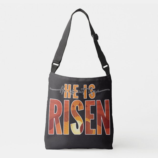 Bolsa Ajustável Personalised Image Crossbody Bag - He Is Risen (Frente)