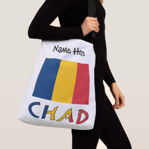 Bolsa Ajustável Personalização da Bandeira do Chade Preta 