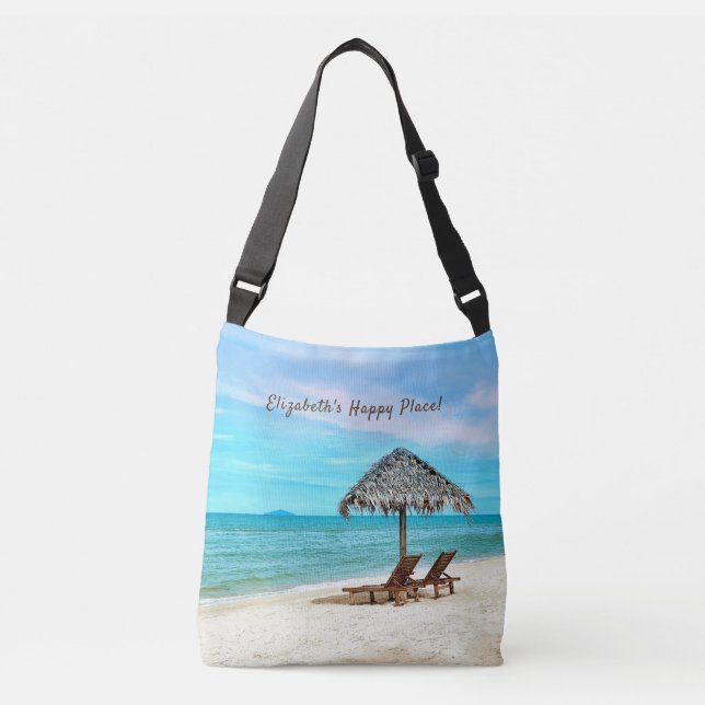 Bolsa Ajustável Personalização Tropical Sandy Beach (Frente)