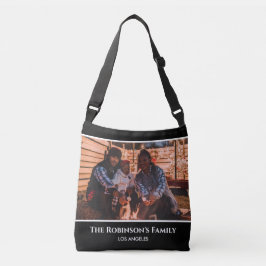 Bolsa Ajustável Personalizada sua foto em quadro preto com texto