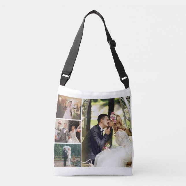 Bolsa Ajustável Personalizar 4 Colagem Personalizada de Fotos (Frente)