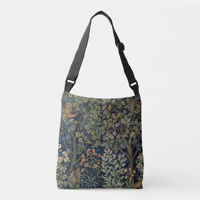 Bolsa Ajustável Pheasant Pássaro Árvore Floresta William Morris (Frente)