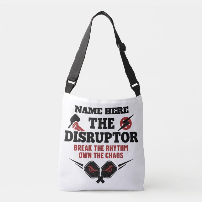 Bolsa Ajustável Pickleball Personalized Name The Disruptor Button (Frente)