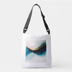 Bolsa Ajustável pincelada de ouro azul-abstrato